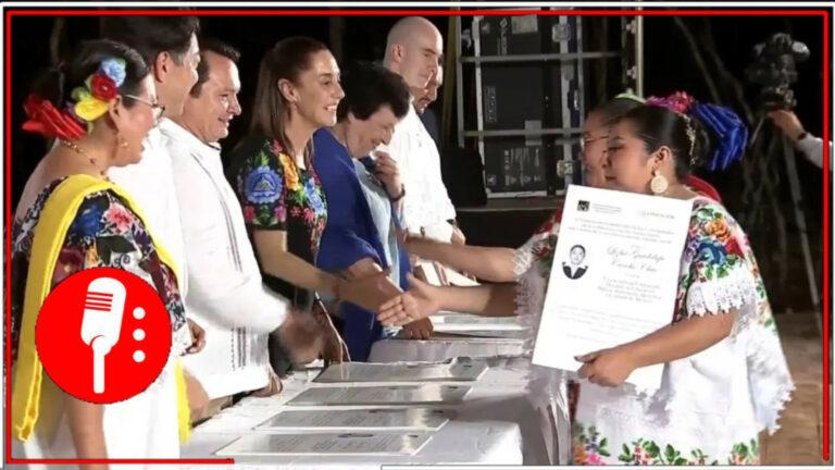 La Presidenta Claudia Sheinbaum entregó títulos a 117 egresadas y egresados de la Universidad Benito Juárez en Yucatán
