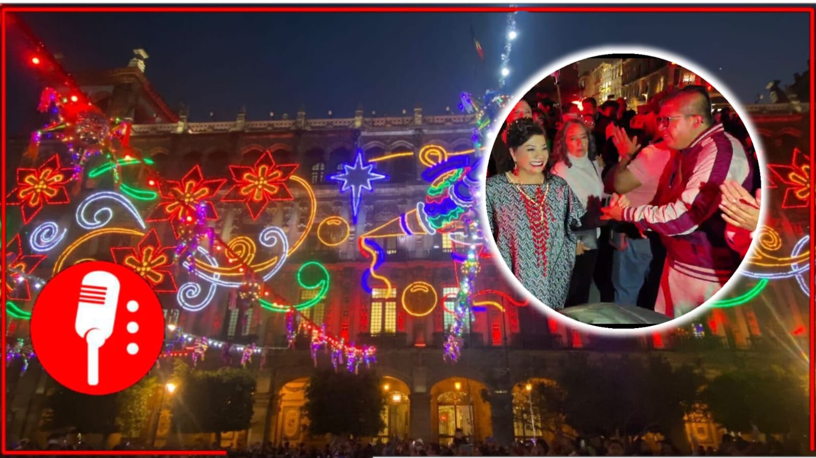 Clara Brugada enciende iluminación decembrina y cientos se abarrotan para saludarla en el Zócalo