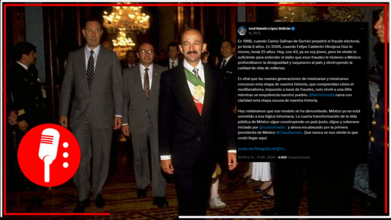 José Ramón López Beltrán y Fabrizio Mejía recuerdan el desastre de Salinas de Gortari y el neoliberalismo México