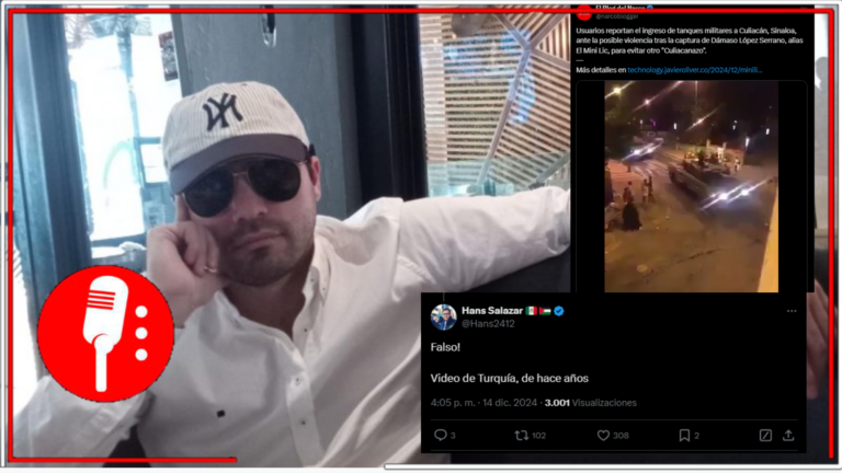 El periodista Hans Salazar desmiente noticia falsa sobre ingreso de tanques militares en Sinaloa para evitar otro supuesto &#8220;Cualiacanzo&#8221;