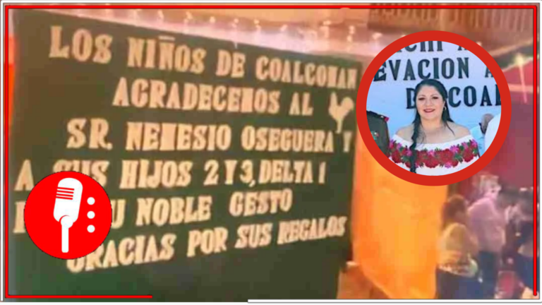 Alcaldesa emecista del municipio de Coalcomán, Michoacán, rinde homenaje a lídel del CJNG
