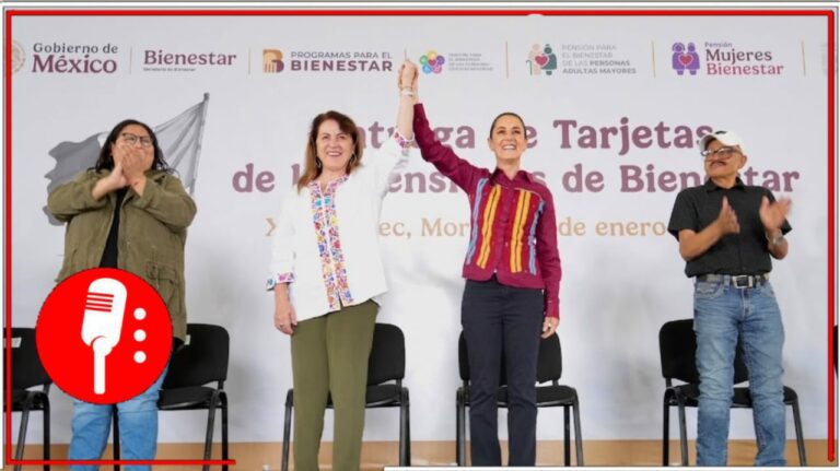 Presidenta Sheinbaum y gobernadora Margarita González Saravia inician entrega de tarjetas del Bienestar en Xochitepec, Morelos