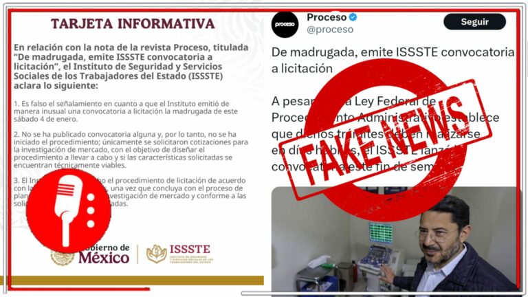 Están igual que el NYT: El ISSSTE desmiente reportaje falso de Proceso y aclara que no emitieron ninguna “licitación de madrugada”