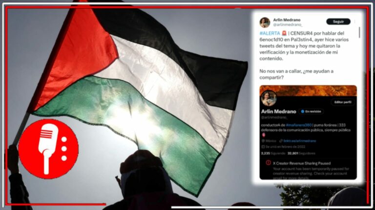 Censura en X: la periodista Arlin Medrano denuncia que la red social X le ha impuesto restricciones tras expresar su apoyo a Palestina