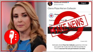 Falso que cadena de pizzas abandona Culiacán, como afirma Azucena Uresti; comunicado aclara que solo se cancela una sucursal