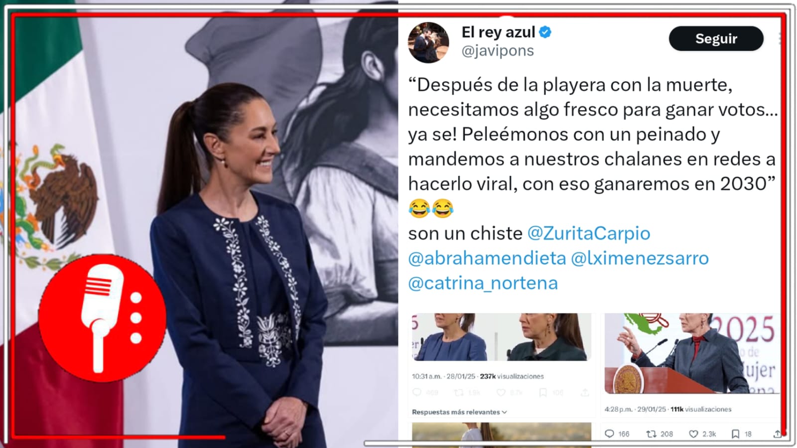 Oposición lanza ataques machistas a Sheinbaum por su “cola de caballo”