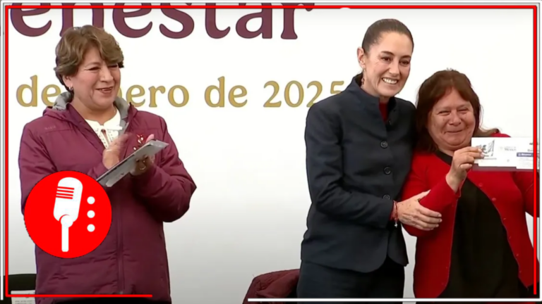 Claudia Sheinbaum y Delfina Gómez dan banderazo al programa “Pensión Mujeres con Bienestar” en Zinacantepec