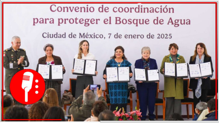 Clara Brugada, Delfina Gómez y Margarita Saravia firman un convenio histórico para proteger el Bosque de Agua, vital para el abasto hídrico de las tres entidades