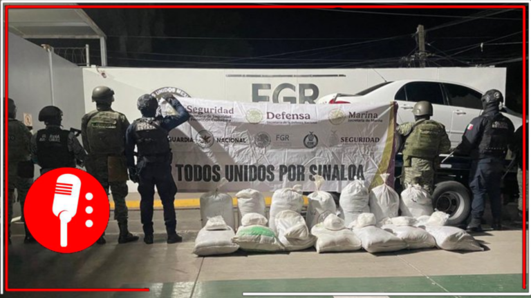 En un operativo coordinado, autoridades aseguran vehículo y 14 costales con cristal en colonia de Culiacán