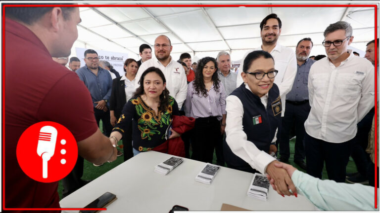 La secretaria de Gobernación, Rosa Icela Rodríguez, acudió a supervisar el Centro de Atención de Reynosa para las y los repatriados