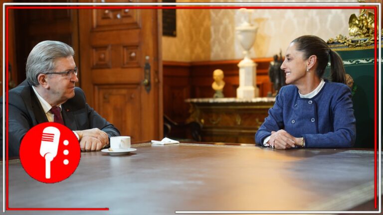Claudia Sheinbaum sostiene reunión con Jean-Luc Mélenchon en el Palacio Nacional