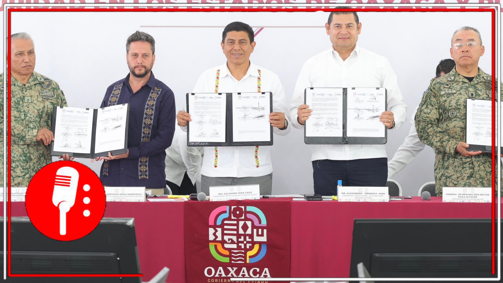 Los gobiernos de Puebla y Oaxaca suscriben acuerdo para fortalecer la seguridad.