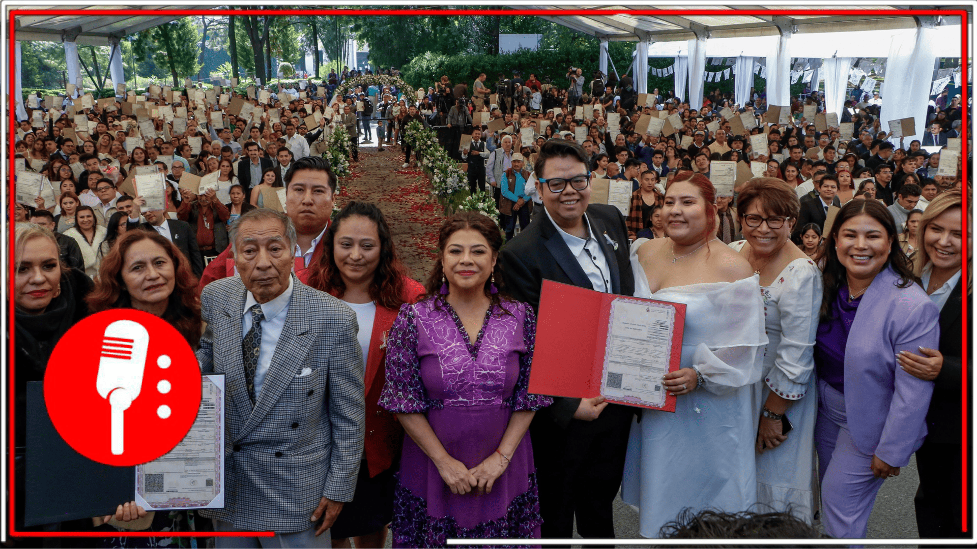 Más de 500 parejas celebran su boda en una ceremonia colectiva en Los Pinos con apoyo del Gobierno de la Ciudad de México