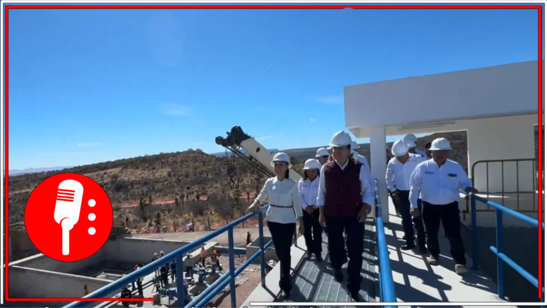 Claudia Sheinbaum supervisa avance de la posabilizadora Guadalupe Victoria, en Durango