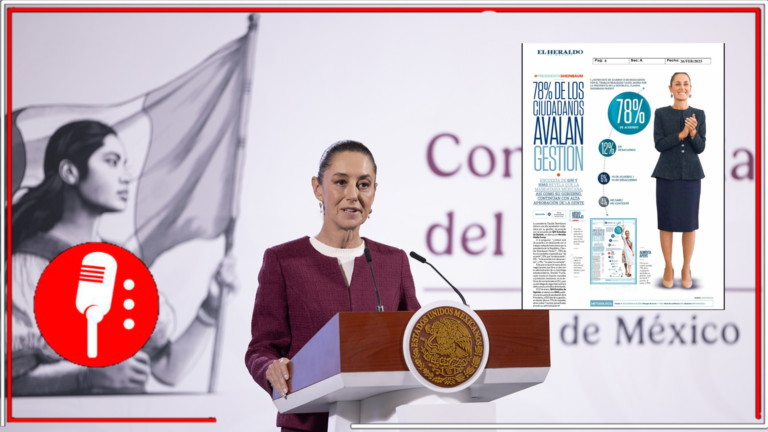 Sheinbaum alcanza 78% de aprobación ciudadana, según encuesta de QM Estudios de Opinión