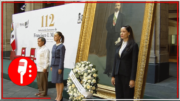 Claudia Sheinbaum conmemora el 112 aniversario luctuoso de Francisco I. Madero con un homenaje en Palacio Nacional