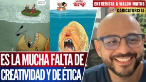 Entrevista | Waldo Matus, caricaturista, critica la falta de imaginación y ética de la derecha, luego de que un monero fuera sorprendido plagiando un cartón sobre Claudia Sheinbaum y Donald Trump.