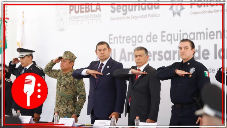 Alejandro Armenta anuncia aumento salarial y mejores prestaciones para la Policía Auxiliar y Estatal