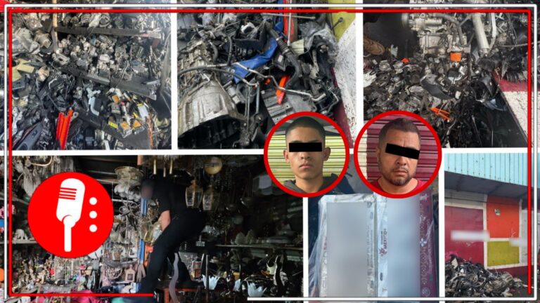 Decomisan 10 toneladas de autopartes robadas en Gustavo A. Madero; detienen a dos personas