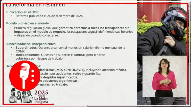 México, pionero en derechos laborales: Socios y repartidores de aplicación contarán con derechos sin perder flexibilidad