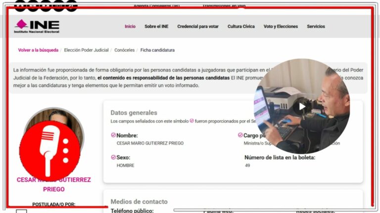 INE boicotea al candidato a ministro César Gutiérrez Priego