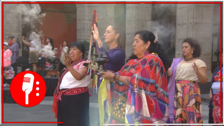Claudia Sheinbaum recibe el Bastón de Mando de manos de mujeres indígenas en el Día Internacional de la Mujer