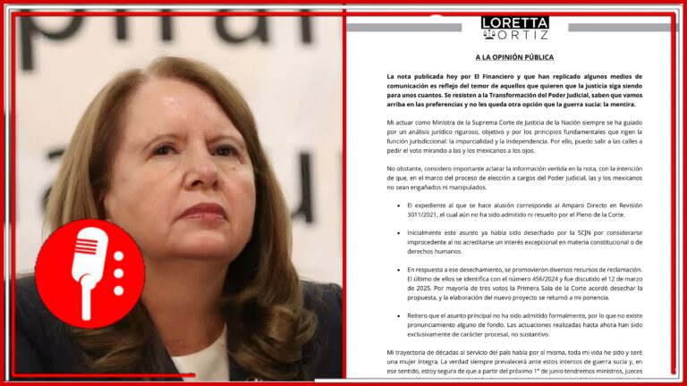 Ministra Loretta Ortiz denuncia ‘guerra sucia’ tras investigación por tráfico de influencias