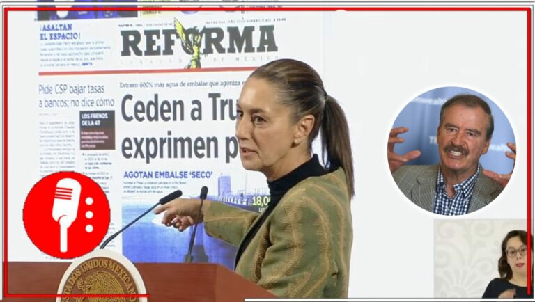 Sheinbaum se burla de Vicente Fox: “No le cabe en su tamaño pensar que una mujer puede pensar”