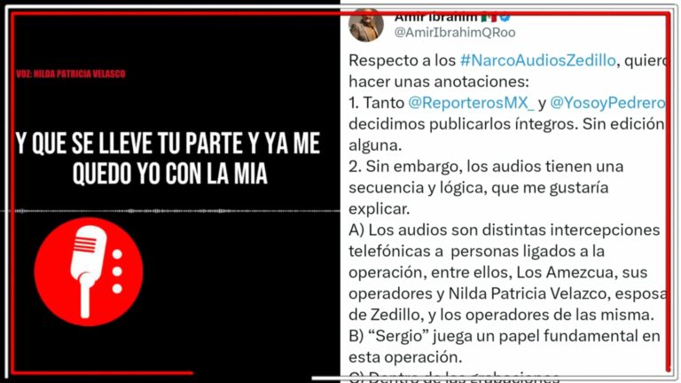 Con peras y manzanas, el periodista Amir Ibrahim explica primer audio de esposa de Zedillo con N4RC0S