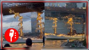 Buque escuela Cuauhtemoc choca contra Puente de Brooklyn