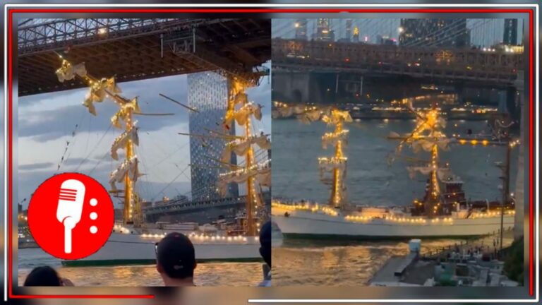Buque escuela Cuauhtemoc choca contra Puente de Brooklyn