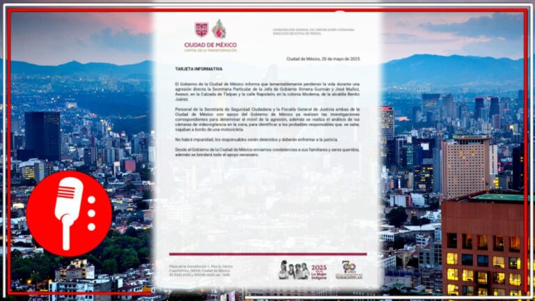 Gobierno de la CDMX condena ataque directo que cobró la vida de colaboradores cercanos de la Jefa de Gobierno; se investigan los hechos