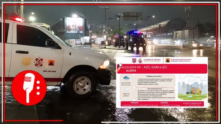 Alerta Roja en la Ciudad de México por lluvias fuertes y granizo