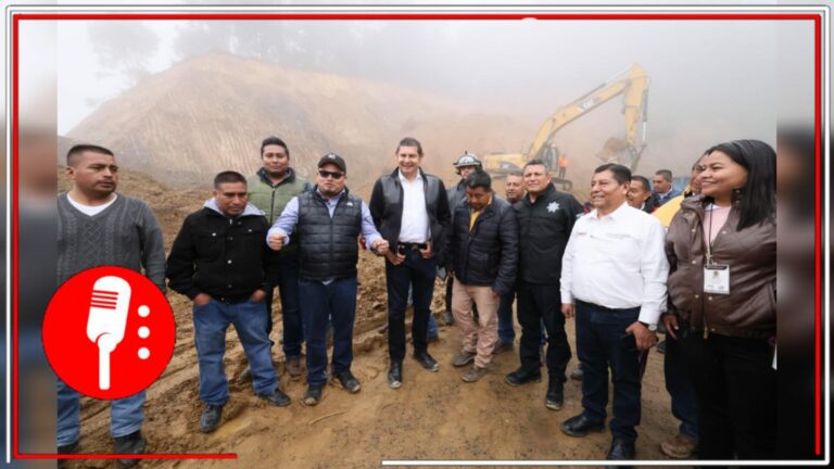 Armenta continúa supervisando acciones tras derrumbe en Eloxochitlán