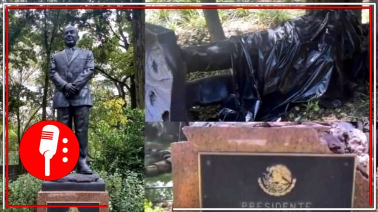 Árbol derriba estatua de Felipe Calderón en Los Pinos; Secretaría de Cultura evalúa daños