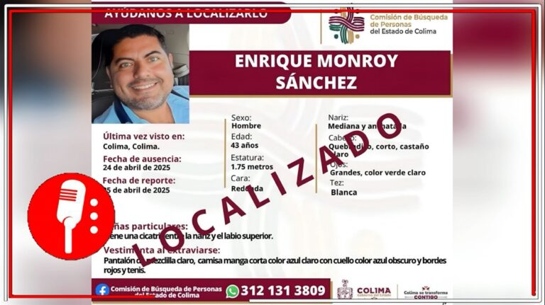 Encuentran sin vida al exalcalde Enrique Monroy en Colima