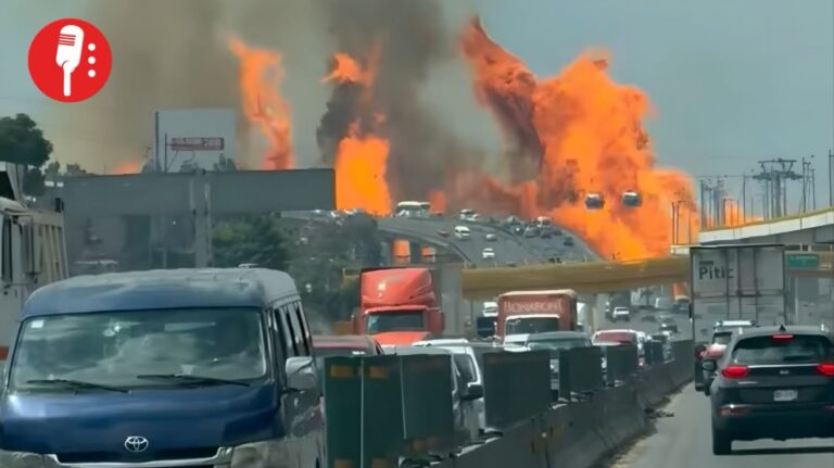 Explosión de pipa de gas causa incendio en la calzada Ignacio Zaragoza