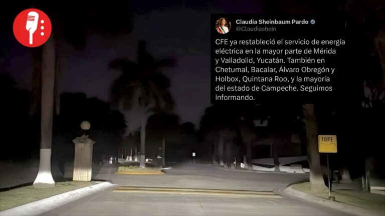 Después de apagón se restablece servicio eléctrico en Cancún y Yucatán