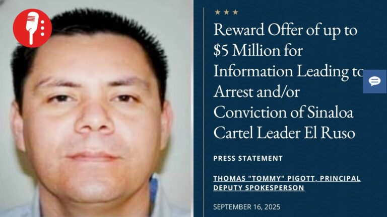 EUA ofrece hasta 5 millones de dólares por “El Ruso”, líder del Cártel de Sinaloa