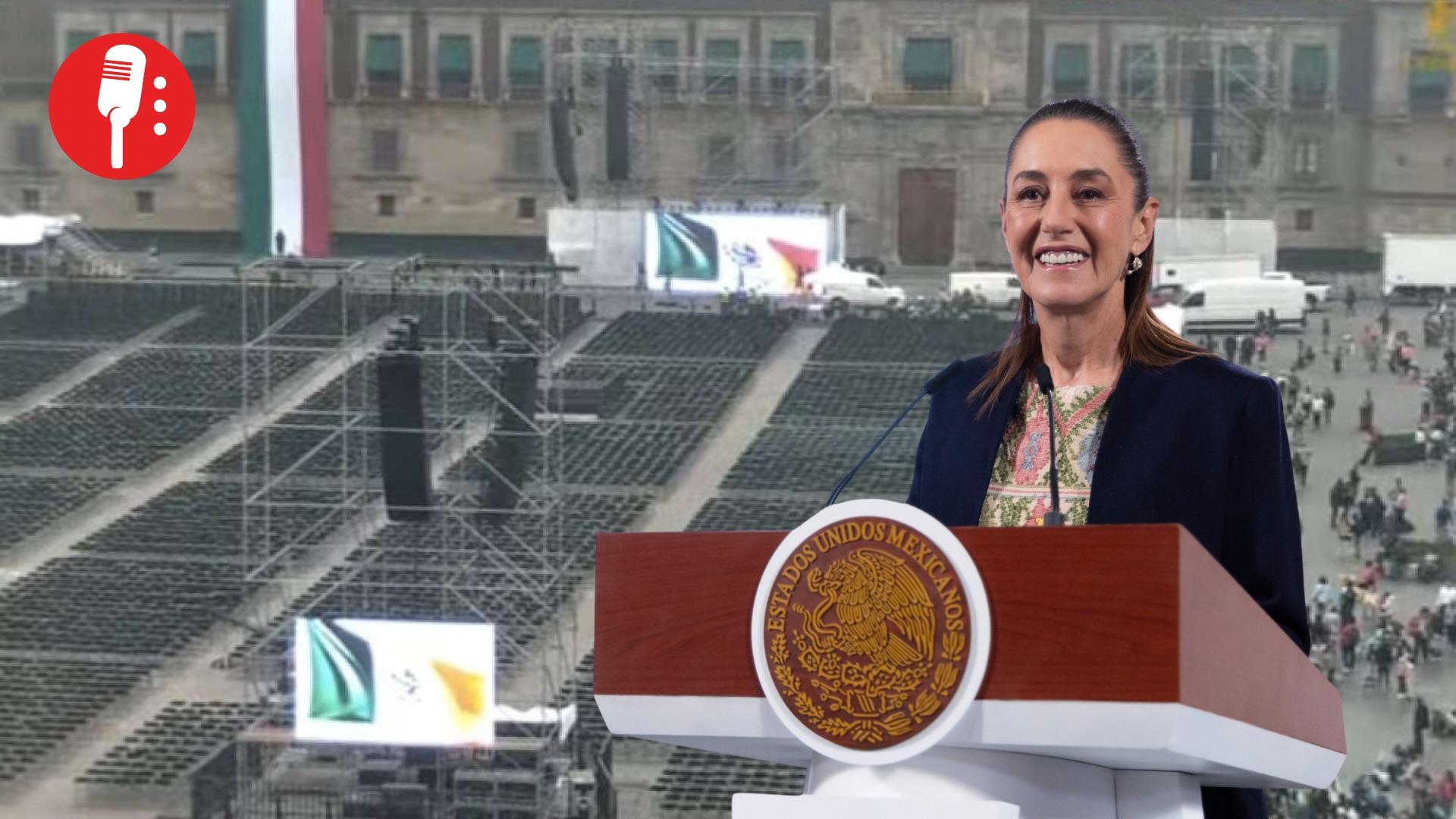 Alistan el Zócalo para el informe del primer año de gobierno de Claudia Sheinbaum