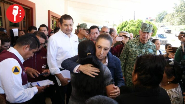 Sheinbaum y Armenta supervisan desastre en Huauchinango; permanecen activos protocolos de rescate