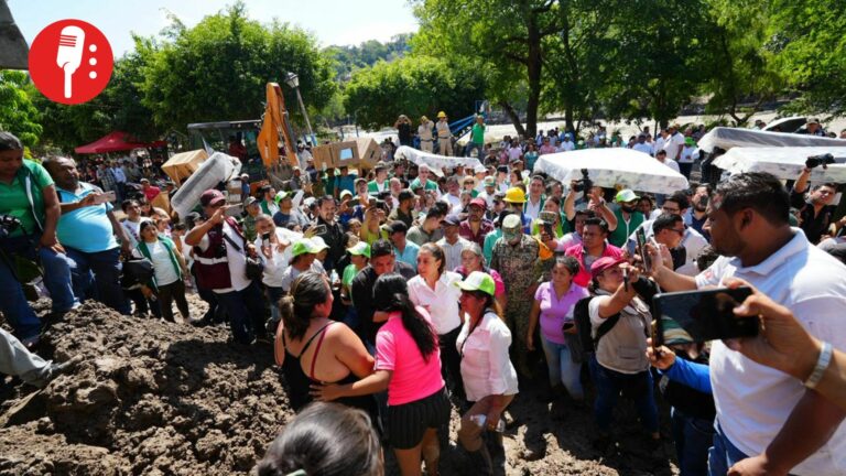 Sheinbaum recorre zonas afectadas en SLP y Veracruz; anuncia dos etapas de apoyo a damnificados
