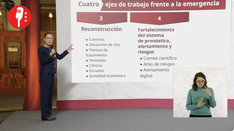 Sheinbaum presenta cuatro ejes para atender emergencias por lluvias