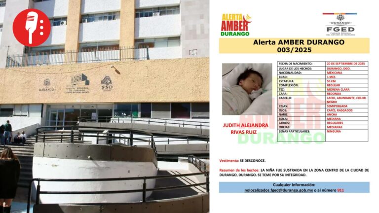 Roban a recién nacida del Hospital Materno Infantil de Durango; activan Alerta Amber