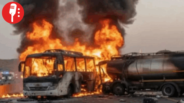 Autobús de peregrinos choca con pipa y se incendia en Arabia Saudita