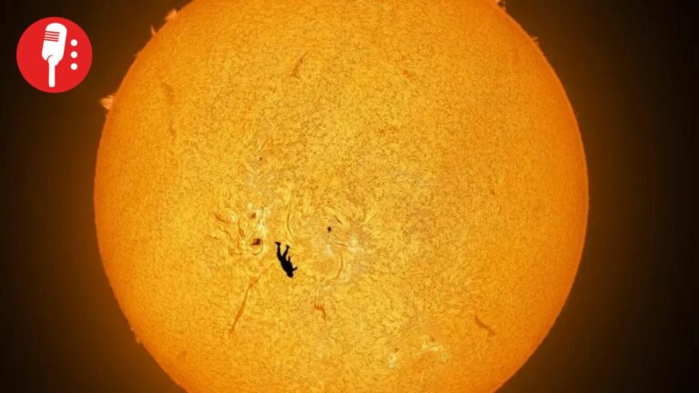 Parece IA, pero no lo es: captan a paracaidista “cruzando” el Sol con una precisión impresionante