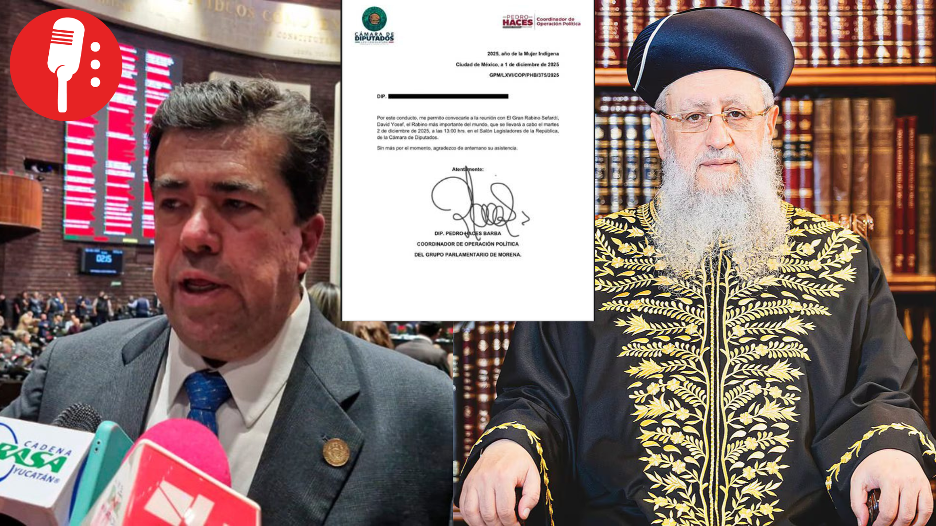 Pedro Haces abre San Lázaro a rabino acusado de promover genocidio en Palestina