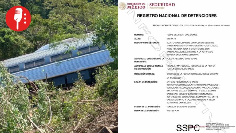 FGR detiene a maquinista del Tren Interoceánico por descarrilamiento en Oaxaca