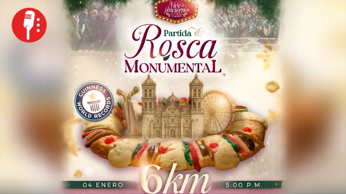 Gran rosca de reyes en Puebla