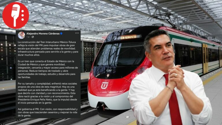Alito Moreno se apropia del Tren Interurbano y maquilla legado del PRI en redes sociales